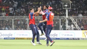 Punjab Kings players celebrate their win against Kolkata in Match 12 of IPL 2026.