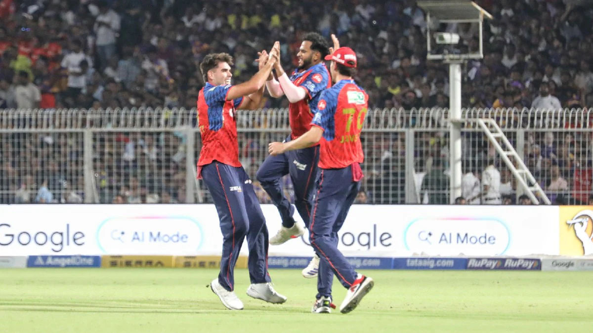 Punjab Kings players celebrate their win against Kolkata in Match 12 of IPL 2026.