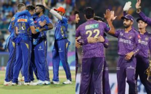 Kolkata Knight Riders and Mumbai Indians players in action ahead of Match 65 at Eden Gardens in IPL 2026.