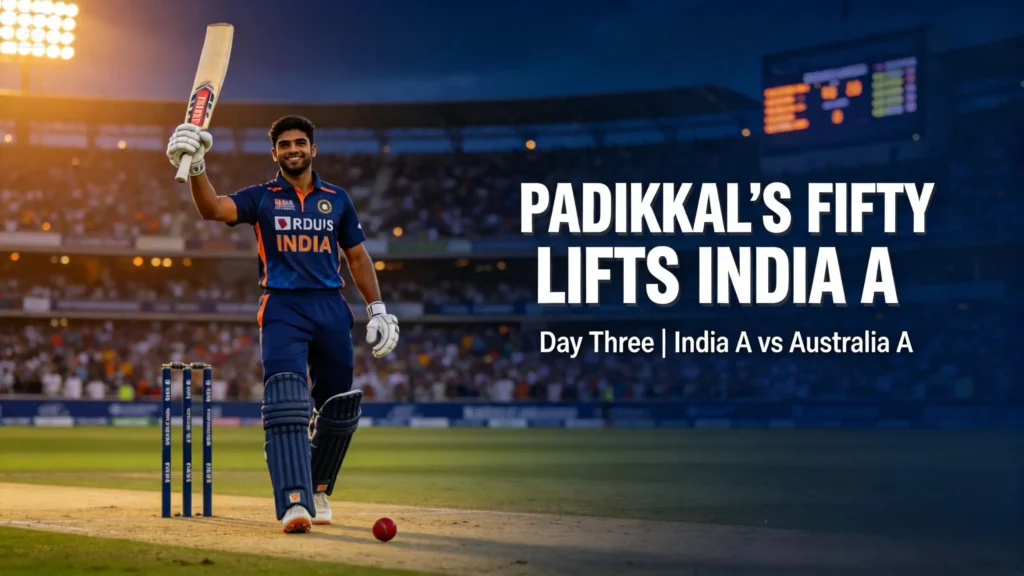 Devdutt Padikkal Fifty Lifts India A on Day Three