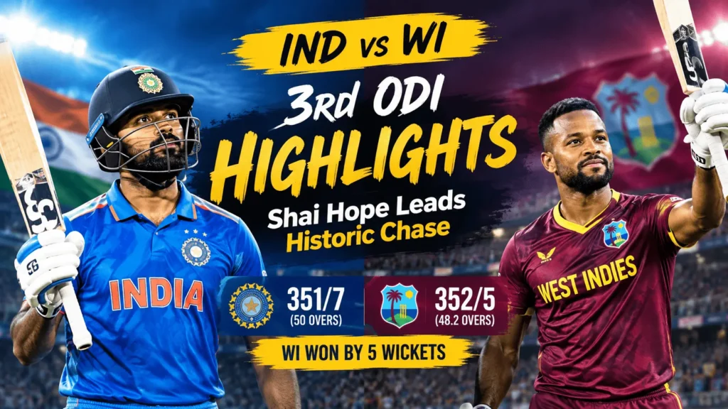 IND vs WI 3rd ODI Highlights